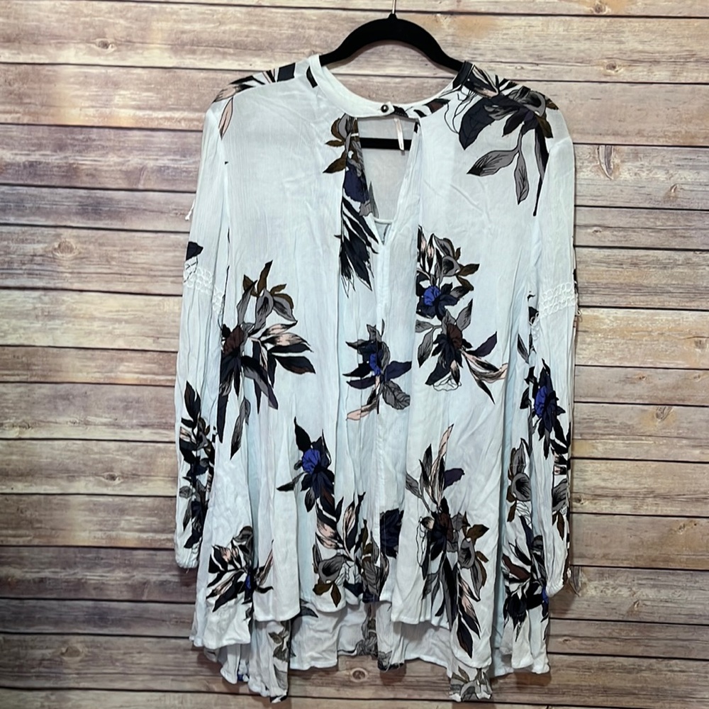 Free People BOHO Women’s Floral Tunic Dress Top Size Small B8